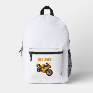 Fietsliefhebber Motorfiets T-shirt Sportieve mot Bedrukte Rugzak