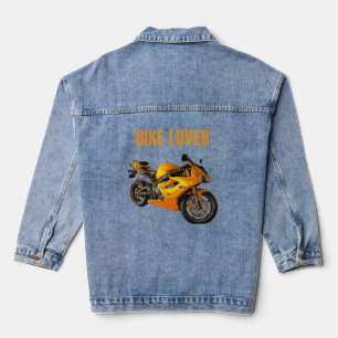 Fietsliefhebber Motorfiets T-shirt Sportieve mot Denim Jacket