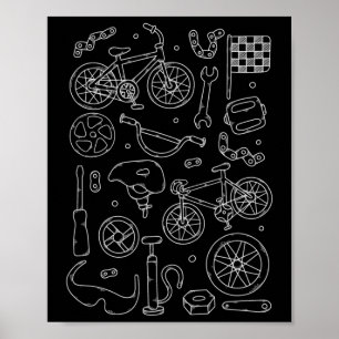 Fietsliefhebber Mountainbike Downhill Fietssport M Poster