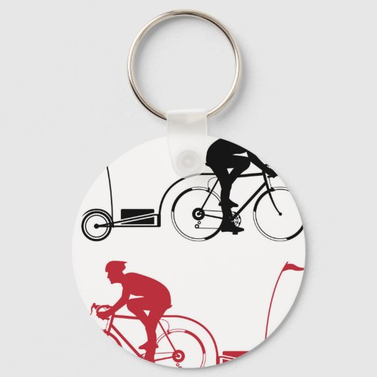 Fietslijst met aanhangwagen sleutelhanger (Voorkant)