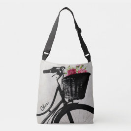 Fietsmandje van bloemen crossbody tas