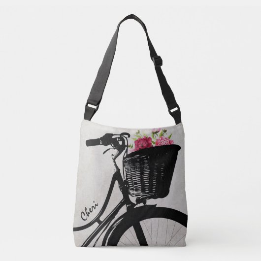 Fietsmandje van bloemen crossbody tas (Voorkant)