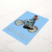  fietsmeisje - Birthday Folie Feestdagenkaart (Gedraaid)