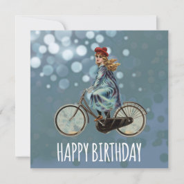  fietsmeisje - Birthday Kaart