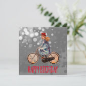  fietsmeisje - Birthday Kaart (Staand voorkant)