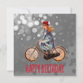  fietsmeisje - Birthday Kaart (Voorkant)