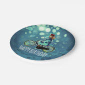  fietsmeisje - Birthday Papieren Bordje (Gekanteld)