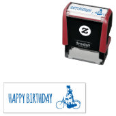  fietsmeisje - Birthday Zelfinktende Stempel (In situ)