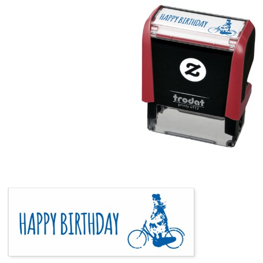 fietsmeisje - Birthday Zelfinktende Stempel (In situ)