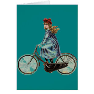 fietsmeisje in solide blauwgroen