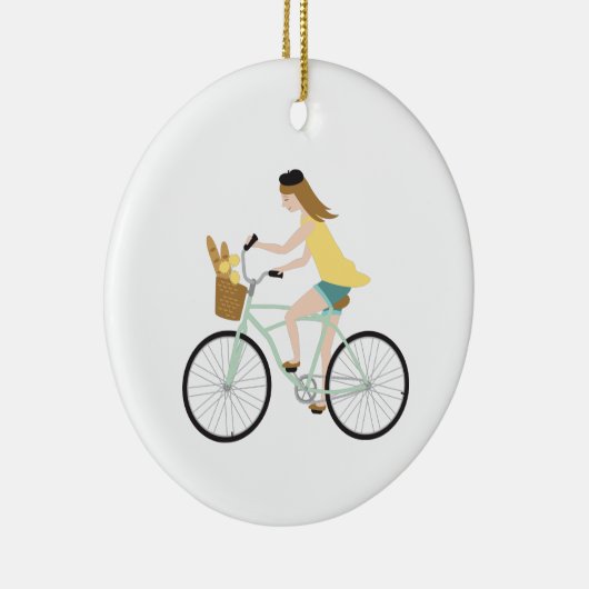 fietsmeisje keramisch ornament (Rechts)