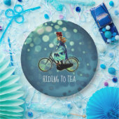  fietsmeisje - Riding naar Tea Papieren Bordje (Feest)