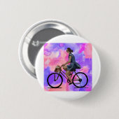 fietsmeisje ronde button 5,7 cm (Voorkant /achterkant)