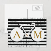 Fietsmonografie zwart-wit briefkaart (Voorkant / Achterkant)