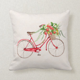Fietsonderdelen en Aardbeien Worp Kussen