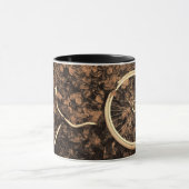 Fietsonderdelen met koffiekopje van herfstbladeren mok (Midden)