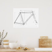 Fietsonderstel Geometrie Diagram  Poster (Keuken)