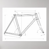 Fietsonderstel Geometrie Diagram Poster (Voorkant)