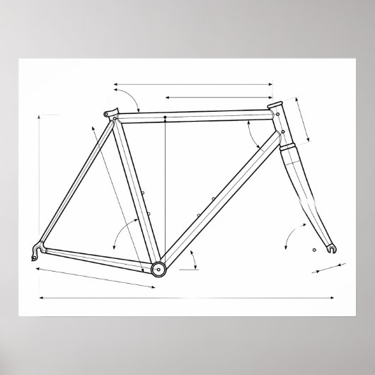 Fietsonderstel Geometrie Diagram  Poster (Voorkant)