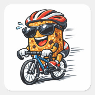 Fietsontbijtbar Vierkante Sticker