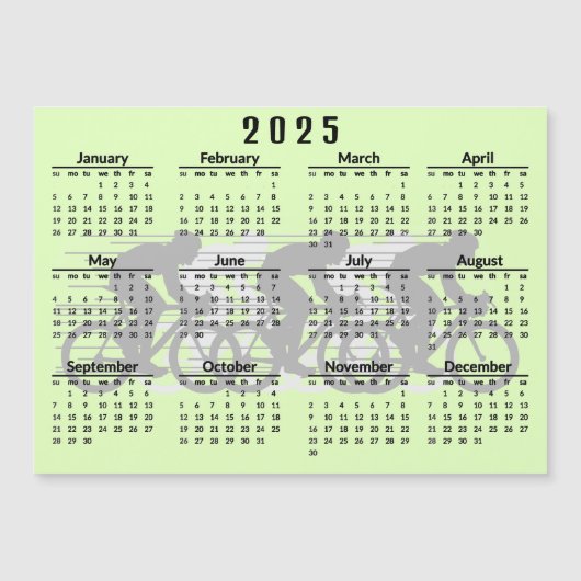 Fietsontwerp 2025 Kalender Magnetische Kaart (Voorkant)
