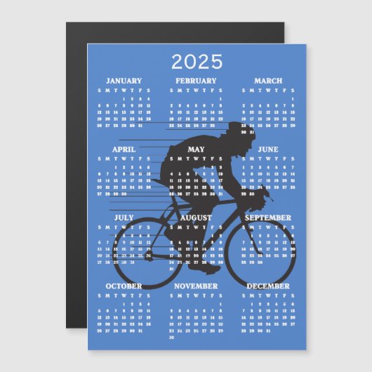 Fietsontwerp 2025 Kalender Magnetische Kaart (Voorkant / Achterkant)