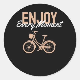 Fietsontwerp - Geniet van elk moment Ronde Sticker