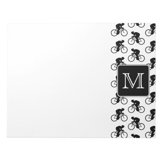 Fietsontwerp met aangepast monogram notitieblok (Voorkant)