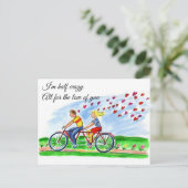 Fietsontwerp voor twee Valentijn-liefhebbers Briefkaart (Staand voorkant)