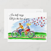 Fietsontwerp voor twee Valentijn-liefhebbers Briefkaart (Voorkant / Achterkant)