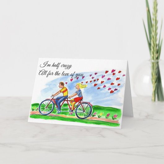Fietsontwerp voor twee Valentijn Love Briefkaart (Voorkant)