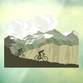 Fietspad Bergpad Fietsen Winkel voor fietsen Raamsticker