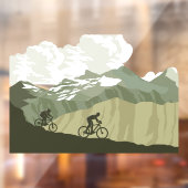 Fietspad Bergpad Fietsen Winkel voor fietsen Raamsticker (Vel 2)