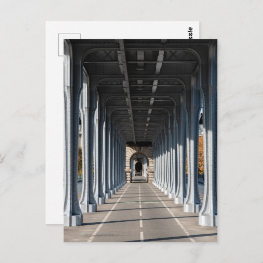 Fietspad op de pont Bir-Hakeim - Parijs, Frankrijk Briefkaart (Voorkant / Achterkant)