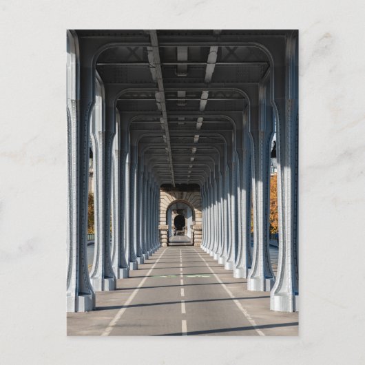 Fietspad op de pont Bir-Hakeim - Parijs, Frankrijk Briefkaart (Voorkant)