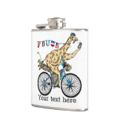 Fietspakkende giraffe heupfles (Links)