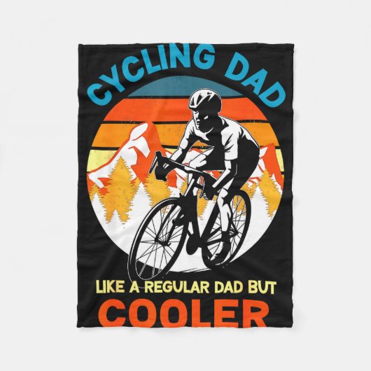Fietspapa als een gewone maar coolere fiets fleece deken (Voorkant)