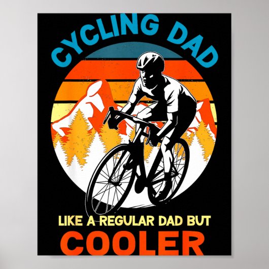 Fietspapa als een gewone maar coolere fiets poster (Voorkant)