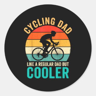 Fietspapa als een gewone maar coolere fiets ronde sticker