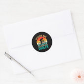 Fietspapa als een gewone maar coolere fiets ronde sticker (Envelop)