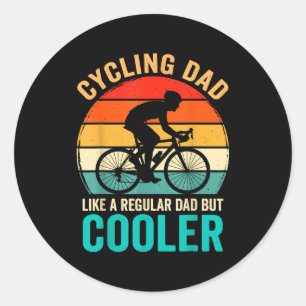 Fietspapa als een gewone maar koelere fiets ronde sticker