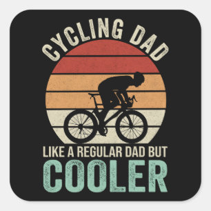 Fietspapa als een gewone papa maar cooler vierkante sticker