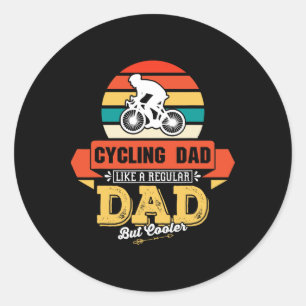 Fietspapa als een gewone papa maar koeler fiets ronde sticker