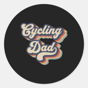 Fietspapa Fietsen Rennende Fietser Papa Heren _1 Ronde Sticker