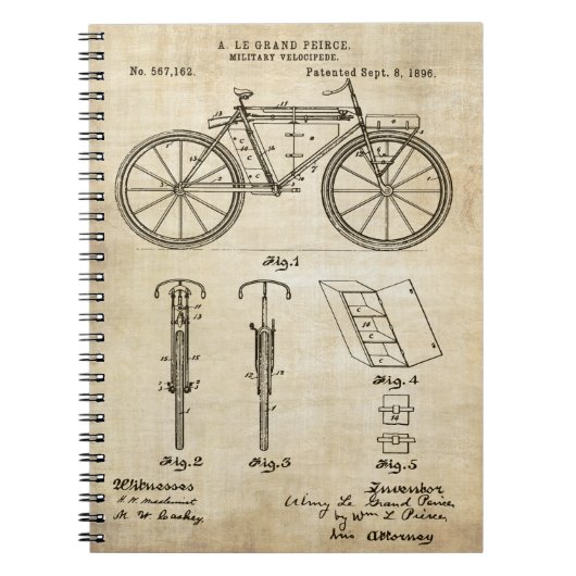 Fietspatentprint 1896 notitieboek (Voorkant)