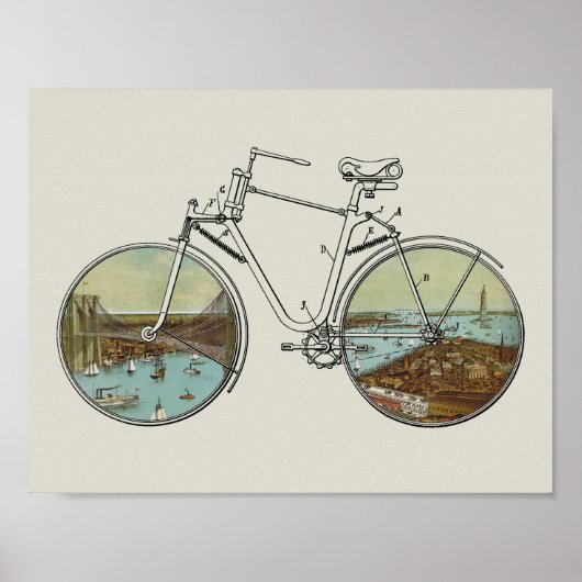 fietspatroon Art New York City Print (Voorkant)