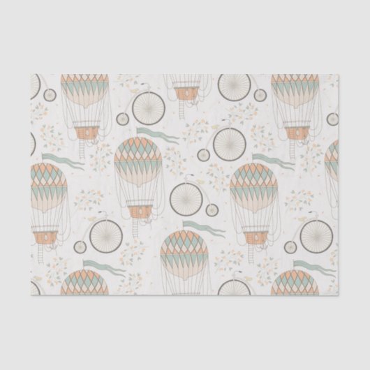  fietspatroon en luchtballonpatroon tissuepapier (Voorkant)