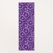 Fietspatroon Fietswielen op Paarse Yogamat (Voorkant)