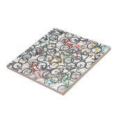 fietspatroon in stedelijke stijl tegeltje (Zijkant)