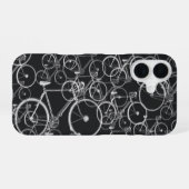 Fietspatroon in zwart-wit iPhone 16 hoesje (Achterkant horizontaal)